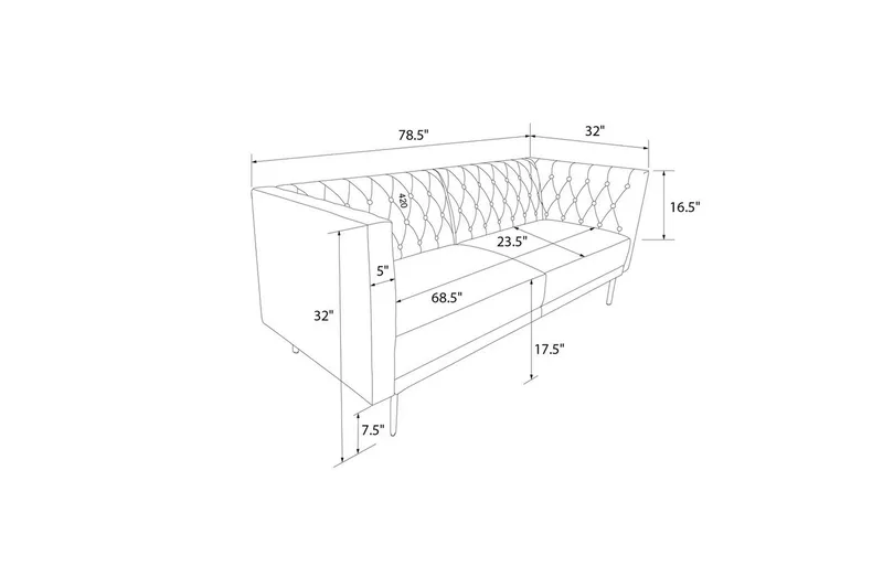 2-sitssoffa Marseille Elfenben - Elfenben - Möbler - Soffa - Sammetssoffa