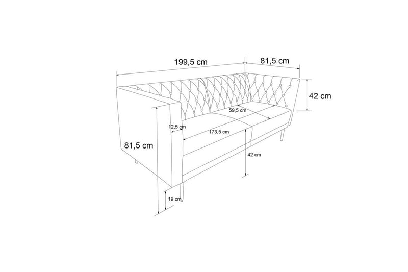 2-sitssoffa Marseille Smaragdgrön - Smaragdgrön - Möbler - Soffa - Sammetssoffa
