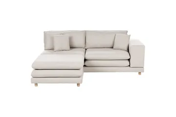 2-sitssoffa med fotpall Heden Beige/ljust trä - Beige/ljust trä - Möbler - Soffa - 2 sits soffa