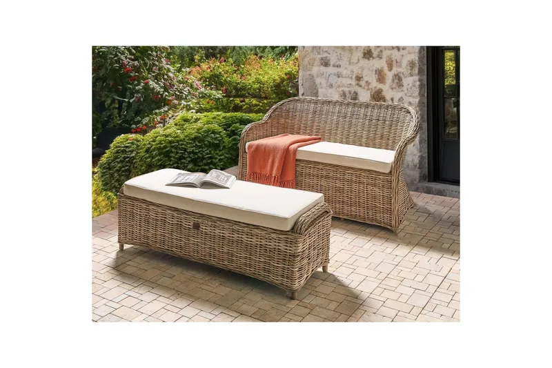 2-sitssoffa med fotpall Susua - Utemöbler & utemiljö - Utesoffa - Trädgårdssoffa