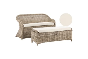 2-sitssoffa med fotpall Susua - Utemöbler & utemiljö - Utesoffa - Trädgårdssoffa