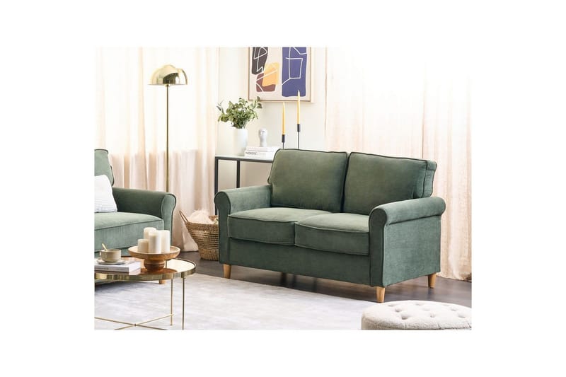 2-sitssoffa Ronneby Grönt, ljust trä - Grönt, ljust trä - Möbler - Soffa - 2 sits soffa