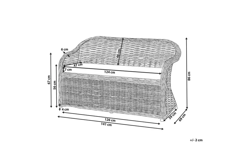 2-sitssoffa Susua - Utemöbler & utemiljö - Utesoffa - Trädgårdssoffa