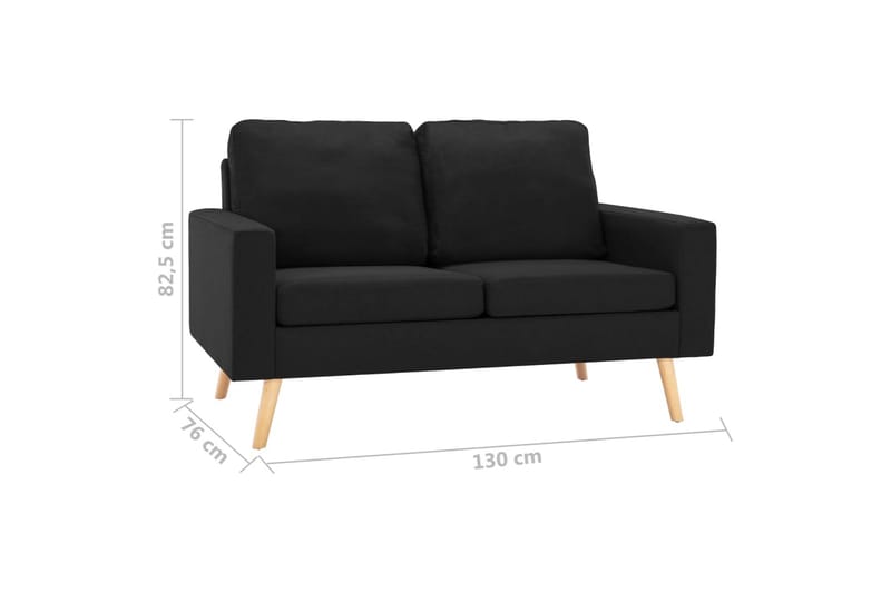2-sitssoffa svart tyg - Svart - 2 sits soffa
