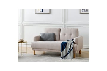 2-sitssoffa Tuve Beige, ljust trä, Polyester - Beige, ljust trä, Polyester - Möbler - Soffa - 2 sits soffa