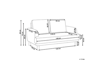 2-sitssoffa Tuve Vit, ljust trä, Polyester - Vit, ljust trä, Polyester - Möbler - Soffa - 2 sits soffa