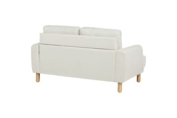 2-sitssoffa Tuve Vit, ljust trä, Polyester - Vit, ljust trä, Polyester - Möbler - Soffa - 2 sits soffa