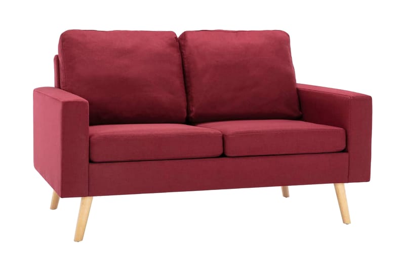 2-sitssoffa vinröd tyg - Röd - 2 sits soffa