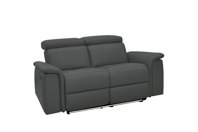 2-sitssoffa Pareli Grå, Läder/PU, Manuell vilstol - Grå, Läder/PU, Manuell vilstol - Möbler - Soffa - Biosoffa & reclinersoffa