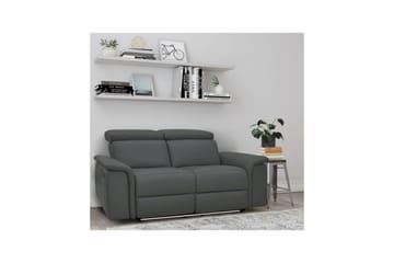 2-sitssoffa Pareli Grå, Läder/PU, Manuell vilstol - Grå, Läder/PU, Manuell vilstol - Möbler - Soffa - Biosoffa & reclinersoffa