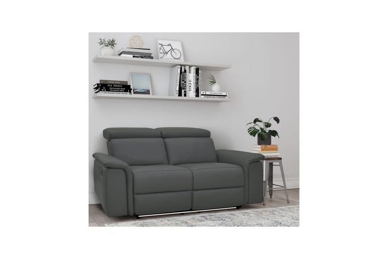 2-sitssoffa Pareli Grå, Läder/PU, Elektrisk vilstol - Grå, Läder/PU, Elektrisk vilstol - Möbler - Soffa - Biosoffa & reclinersoffa
