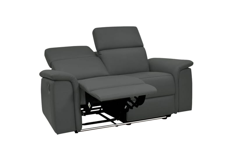 2-sitssoffa Pareli Grå, Läder/PU, Manuell vilstol - Gr å, Läder/PU, Manuell vilstol - Möbler - Soffa - Biosoffa & reclinersoffa