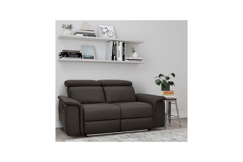 2-sitssoffa Pareli Brun, Läder/PU, Manuell vilstol - Brun, Läder/PU, Manuell vilstol - Möbler - Soffa - Biosoffa & reclinersoffa