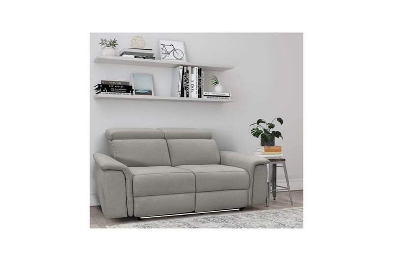 2-sitssoffa Pareli Grå, Sunday tyg, Manuell vilstol - Grå, Sunday tyg, Manuell vilstol - Möbler - Soffa - Biosoffa & reclinersoffa