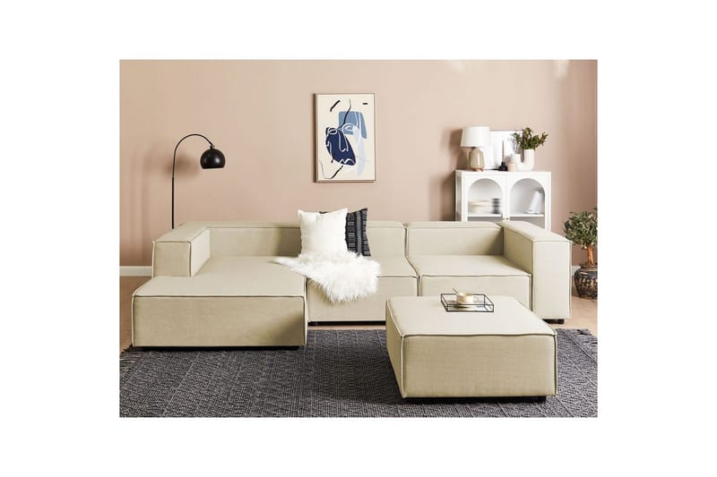 3-sits Hörnsoffa med fotpall Aprica Högervänd - Högervänd - Möbler - Soffa - Divansoffa & schäslongsoffa - 3 sits soffa med divan