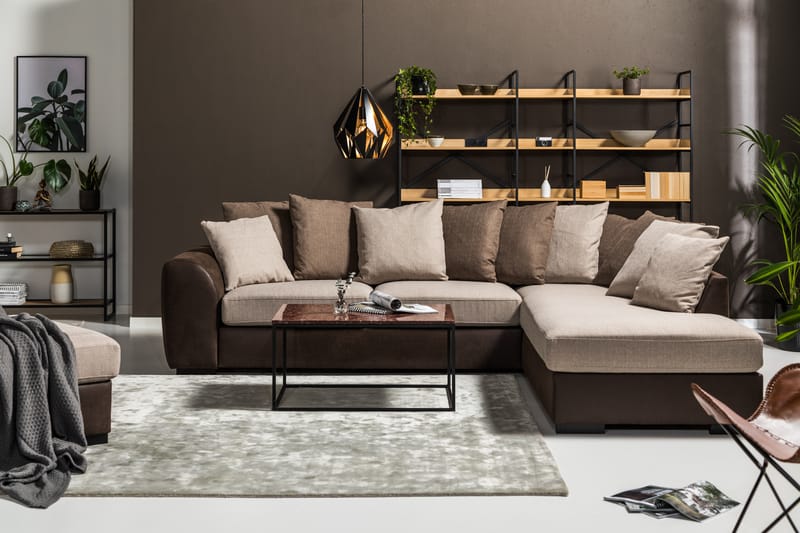 3-sits Havanna Schäslong Höger Kuvertkuddar - Brun|Beige - 3 sits soffa med divan - Divansoffa & schäslongsoffa