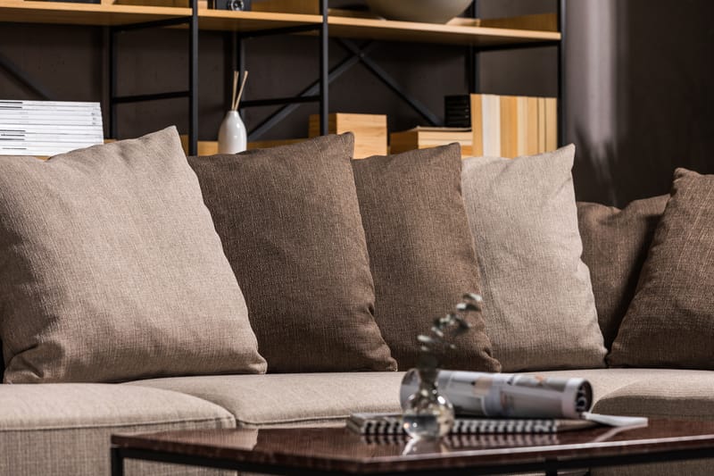 3-sits Havanna Schäslong Höger Kuvertkuddar - Brun|Beige - 3 sits soffa med divan - Divansoffa & schäslongsoffa