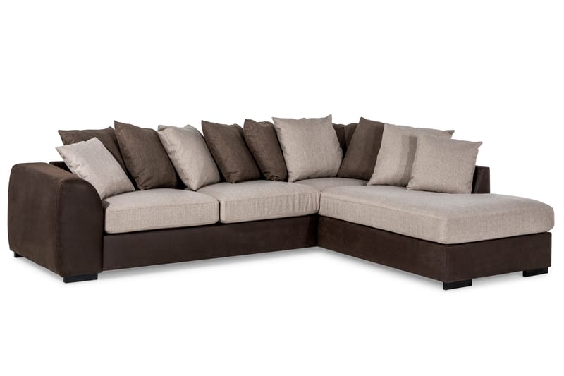 3-sits Havanna Schäslong Höger Kuvertkuddar - Brun|Beige - 3 sits soffa med divan - Divansoffa & schäslongsoffa