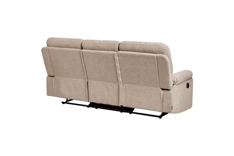 3-sits Reclinersoffa manuell Bergen Beige, svart - Beige, svart - Möbler - Soffa - Biosoffa & reclinersoffa