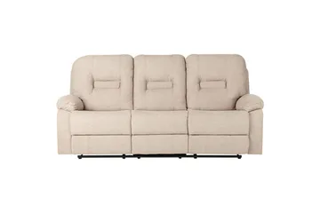 3-sits Reclinersoffa manuell Bergen Beige, svart - Beige, svart - Möbler - Soffa - Biosoffa & reclinersoffa