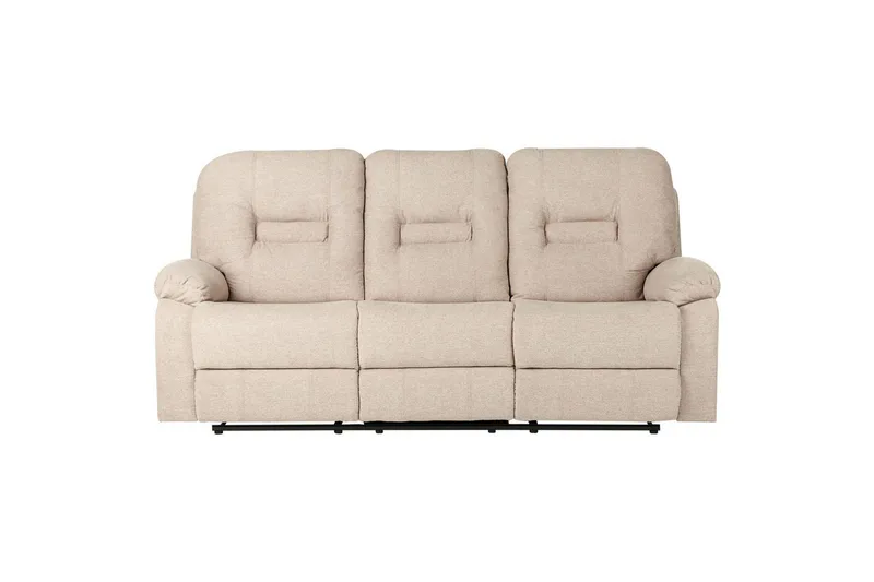3-sits Reclinersoffa manuell Bergen Beige, svart - Beige, svart - Möbler - Soffa - Biosoffa & reclinersoffa