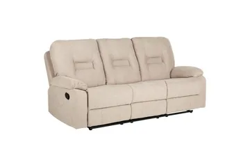 3-sits Reclinersoffa manuell Bergen Beige, svart - Beige, svart - Möbler - Soffa - Biosoffa & reclinersoffa