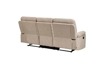 3-sits Reclinersoffa manuell Delia - Beige, svart - Möbler - Soffa - Biosoffa & reclinersoffa