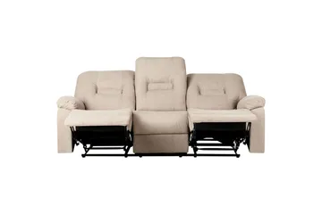 3-sits Reclinersoffa manuell Delia - Beige, svart - Möbler - Soffa - Biosoffa & reclinersoffa