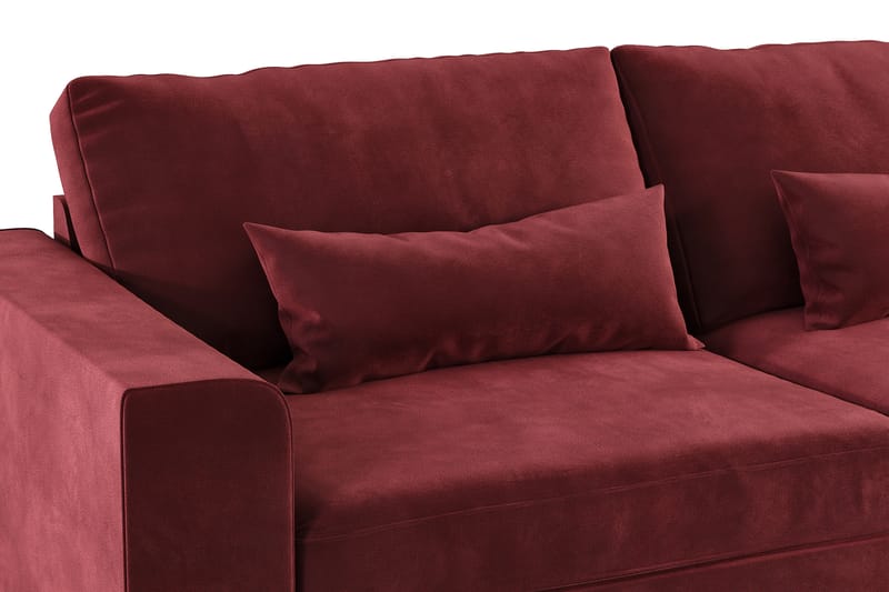 3-sits Sammetssoffa Haga - Röd - 3 sits soffa