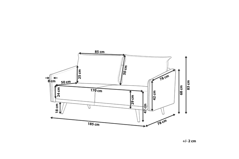 3-sits Soffa Aarsby - Sammet/Grå - 3 sits soffa