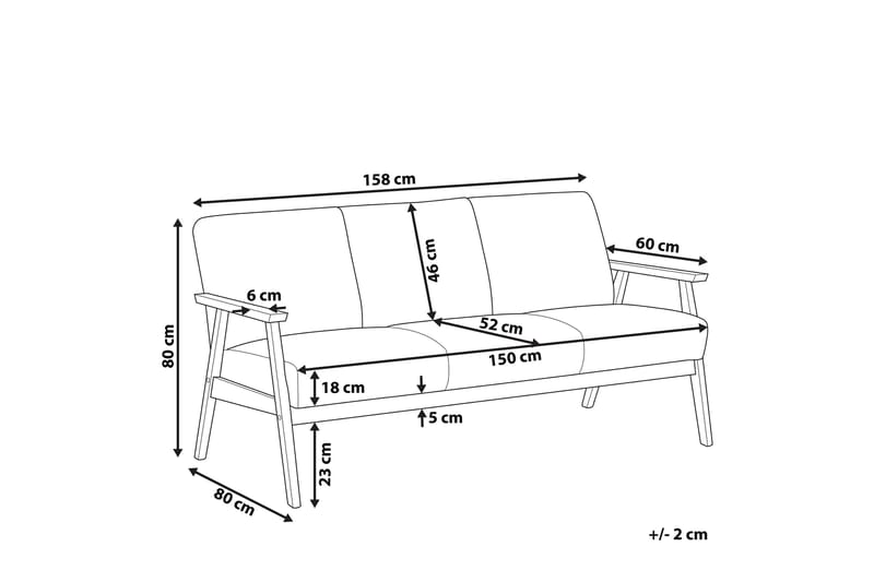 3-sits Soffa Atterup - Grå - 3 sits soffa