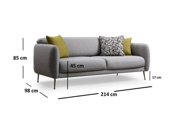 3-Sits Soffa Bourgue - Grå - Möbler - Soffa - 3 sits soffa
