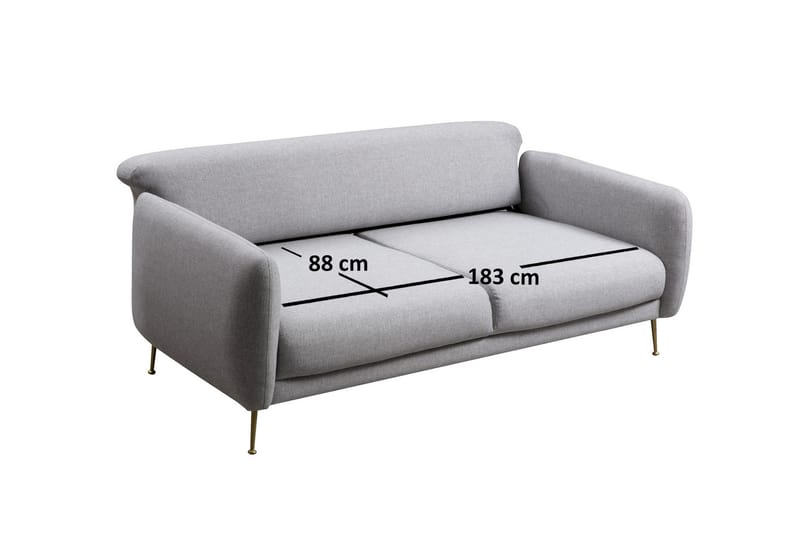3-Sits Soffa Bourgue - Grå - Möbler - Soffa - 3 sits soffa