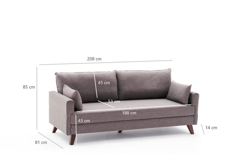 3-sits Soffa Burundi - Brun - Möbler - Soffa - 3 sits soffa