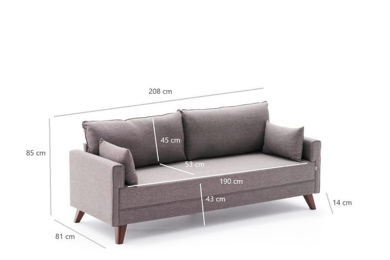 3-sits Soffa Burundi - Brun/Natur - 3 sits soffa