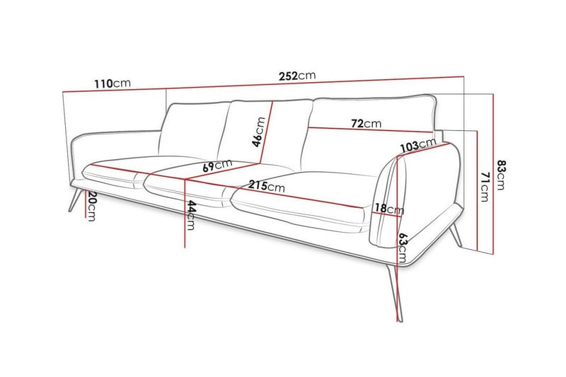 3-sits Soffa Graystone - 3 sits soffa