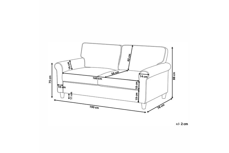 3-sits Soffa Warnstaff - Grå - 3 sits soffa