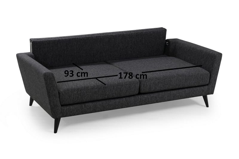 3-Sits Soffa Penrhynside - Grå - 3 sits soffa