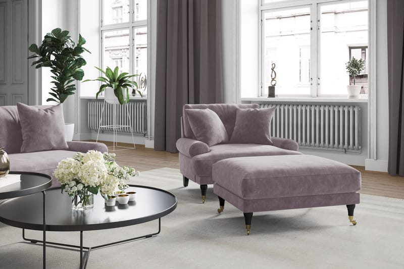 Andrew 3-sits Sammetssoffa - Lila - Möbler - Soffa - Sammetssoffa