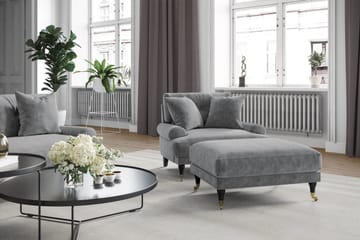 Andrew 3-sits Sammetssoffa - Ljusgrå - Möbler - Soffa - Sammetssoffa