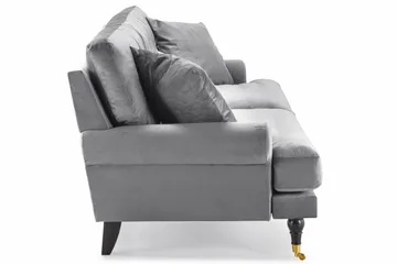 Andrew 3-sits Sammetssoffa - Ljusgrå - Möbler - Soffa - Howardsoffa