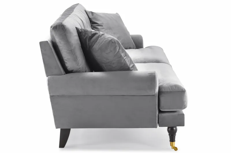 Andrew 3-sits Sammetssoffa - Ljusgrå - Möbler - Soffa - Howardsoffa