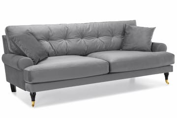 Andrew 3-sits Sammetssoffa - Ljusgrå - Möbler - Soffa - Sammetssoffa
