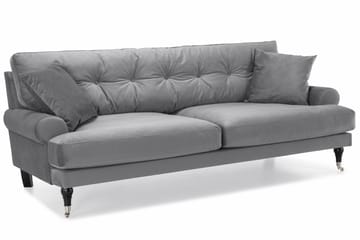 Andrew 3-sits Sammetssoffa - Ljusgrå - Möbler - Soffa - Sammetssoffa