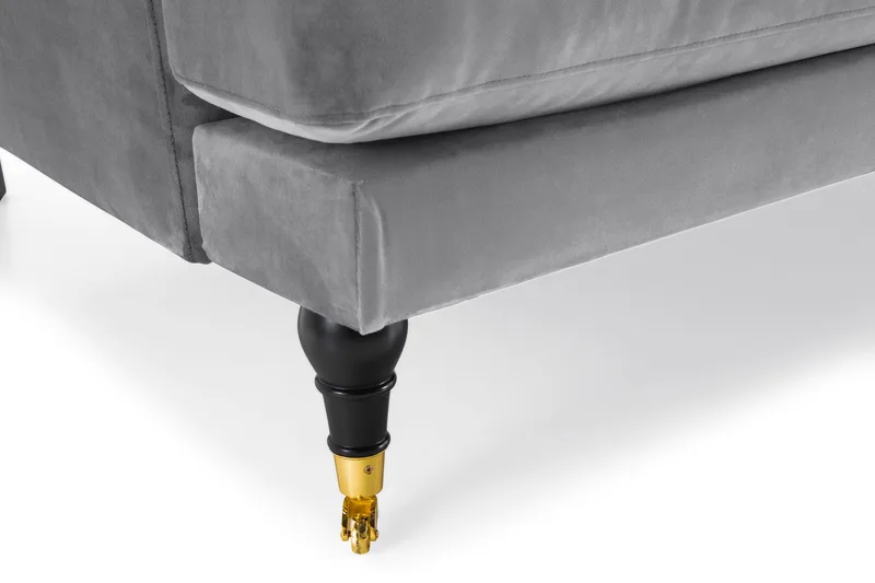 Andrew 3-sits Sammetssoffa - Ljusgrå - Möbler - Soffa - Howardsoffa