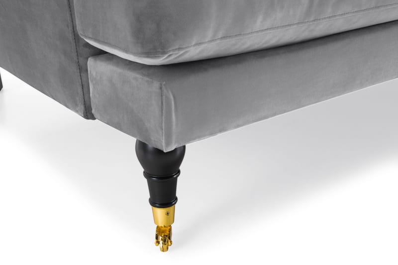 Andrew 3-sits Sammetssoffa - Ljusgrå - Möbler - Soffa - Howardsoffa