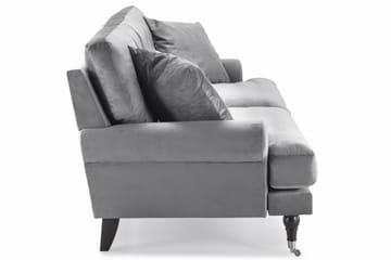 Andrew 3-sits Sammetssoffa - Ljusgrå - Möbler - Soffa - Sammetssoffa