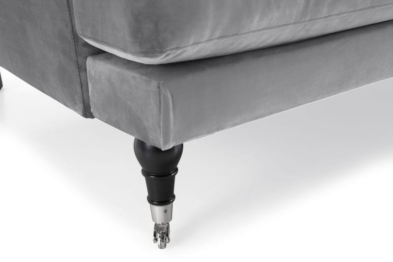 Andrew 3-sits Sammetssoffa - Ljusgrå - Möbler - Soffa - Howardsoffa