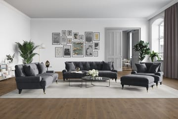 Andrew 3-sits Sammetssoffa - Mörkgrå - Möbler - Soffa - Sammetssoffa