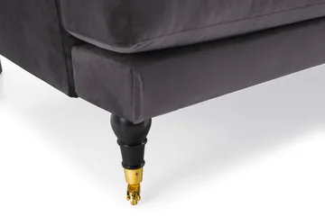 Andrew 3-sits Sammetssoffa - Mörkgrå - Möbler - Soffa - Howardsoffa